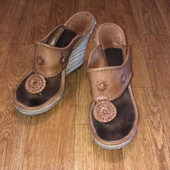 Sandales Plateforme Jack Rogers - Cuir Marron - Taille 9 US - Style Boho Chic